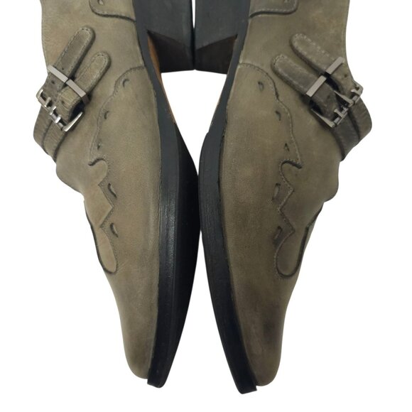 Free People Monument Western Ankle Bootie US 8.5 EU 39 Leather Double Buckle - Picture 15 of 16